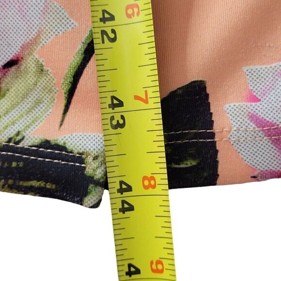 ASOS Midi Dress Size 20 Floral Sleeveless V Neck Back Pullover Lined Kick Pleat - Picture 10 of 12